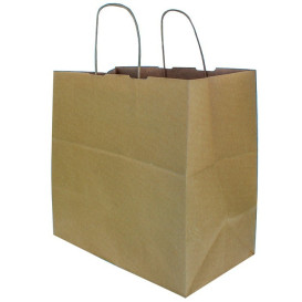 Papieren zak met handgrepen kraft bruin 115g/m² 31+20x32cm (200 stuks)