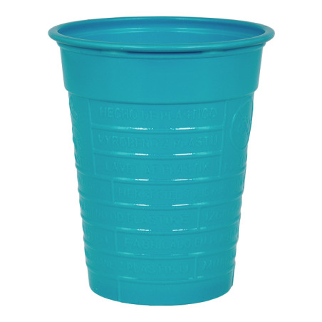 Plastic PS beker turkoois 200ml (50 stuks) 