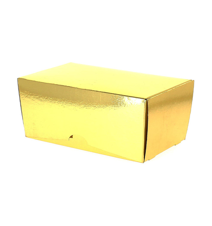 Papier bakkerij doos goud 19x11x8,5cm 1000g (500 stuks)