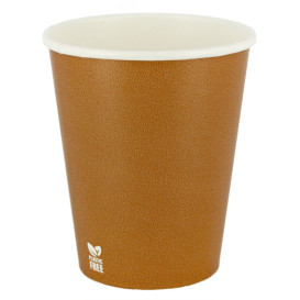 Plastic-Vrije Papieren Beker 8 Oz/240ml "Caramel" Ø8cm (50 stuks)