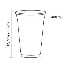 Plastic beker PET 550 ml Ø9,5cm (896 stuks)