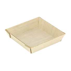 Houten mini bord Vierkant 6x6x1,5cm (20 stuks) 