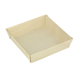 Houten mini bord Vierkant 7x7x1,5cm (20 stuks) 