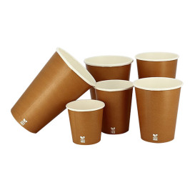 Plastic-Vrije Papieren Beker 4Oz/120ml "Caramel" Ø6,2cm (100 stuks)