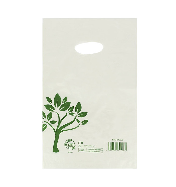 Zak met gestanst handvat Home Compost “Be Eco!” 20x33cm (3.000 stuks)