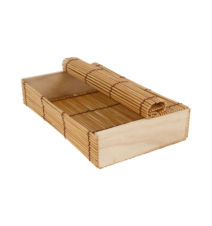 Bamboe sushi Container 23x13x4,5cm (1 stuk)