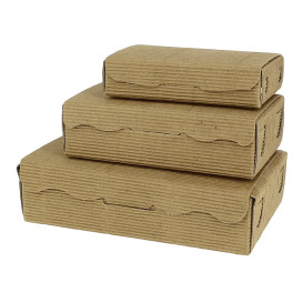 Papier bakkerij doos kraft 11x6,5x2,5cm 100g (100 stuks)