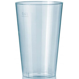 Plastic PS beker Geïnjecteerde glascider transparant 400 ml (50 stuks)
