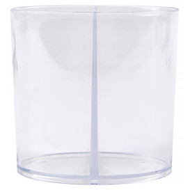 Plastic PS proefbeker 2 Compartmenten transparant 60ml (100 stuks) 