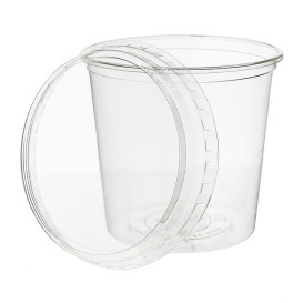 Lid for Tub Deli Container PLA Clear Compostable 240, 360, 480, 720, 960ml (50 Stuks)