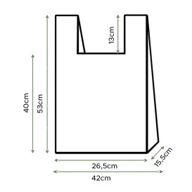 Plastic Hemddraagtassen 70% Gerecycled Geel 42x53cm 50µm (40 stuks)