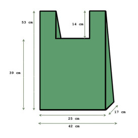 Plastic Hemddraagtassen 70% Gerecycled “Colors” Groen 42x53cm 50µm (40 stuks) 