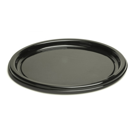 Plastic bord Rond vormig zwart 18 cm (250 stuks)