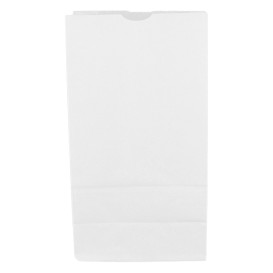 Papieren zak zonder handvat kraft wit 50g/m² 12+8x24cm (25 stuks)