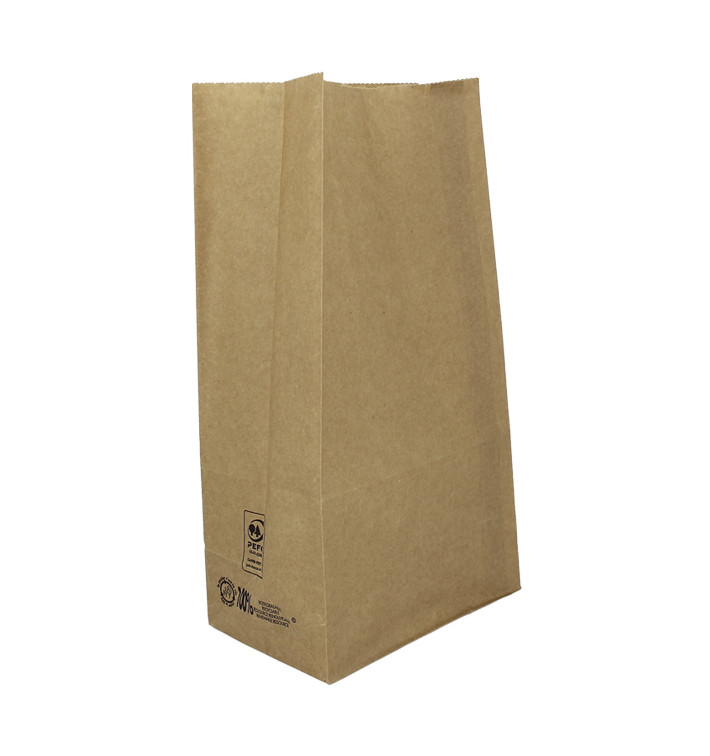 Papieren zak zonder handvat kraft bruin 45g/m² 15+9x28cm (1000 stuks)