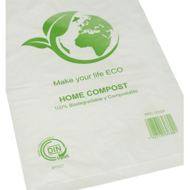 Plastic zak met gestanst handvat Bio Home Compost 20x33cm (3000 stuks)