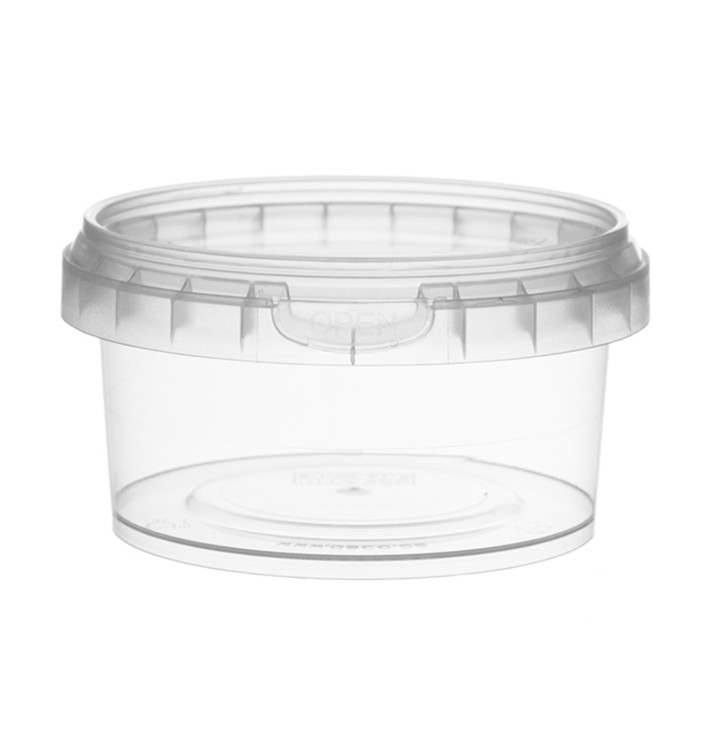 Plastic deli Container met Plastic Deksel PP Onbreekbaar 210 ml Ø9,5 (494 stuks)