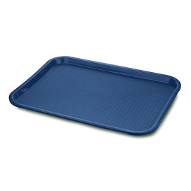 Plastic dienblad Fast Food blauw 27,5x35,5cm (1 stuk) 