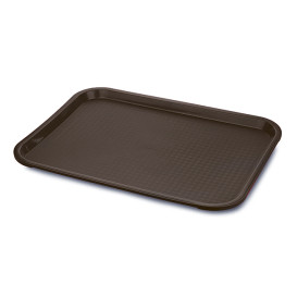 Plastic dienblad Fast Food chocolade 30,4x41,4cm (1 stuk) 