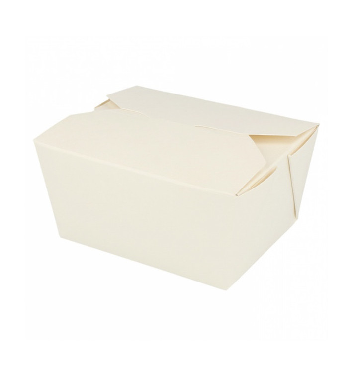 Papieren take-out Container "American" wit 11,3x9x6,4cm 780ml (50 stuks) 