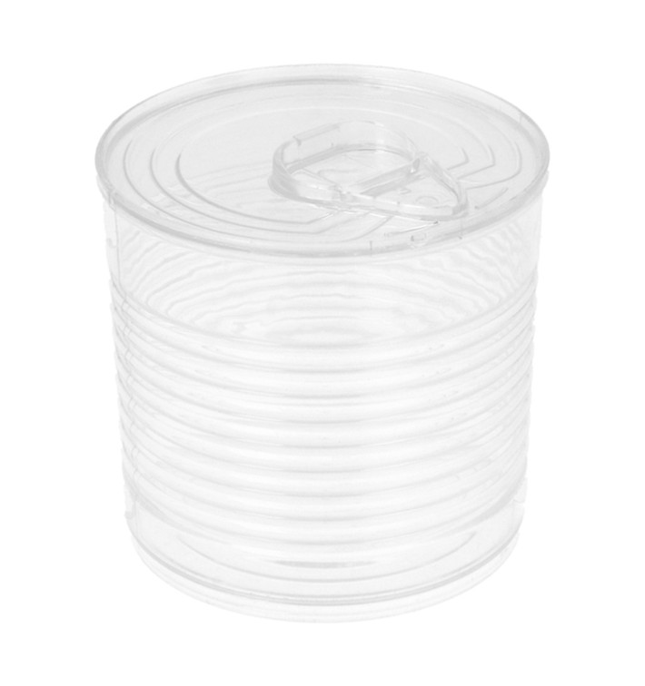 Proeving plastic conservenblik PS transparant 220ml Ø7,4x7cm (100 stuks)