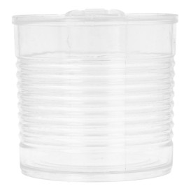 Proeving plastic conservenblik PS transparant 220ml Ø7,4x7cm (100 stuks)