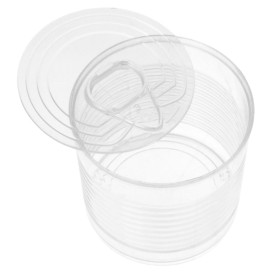 Proeving plastic conservenblik PS transparant 220ml Ø7,4x7cm (100 stuks)