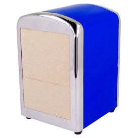 Servet van staal dispenser"Miniservis" blauw 10,5x9,7x14cm (12 stuks)