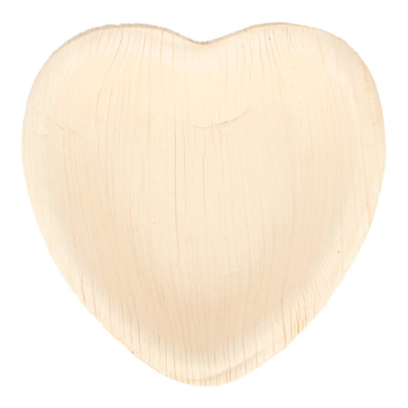 Palm blad bord Heart vormig 10x10x1,5cm (25 stuks) 