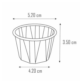 Geplooide Kraft papieren souffle beker 60ml (250 stuks) 