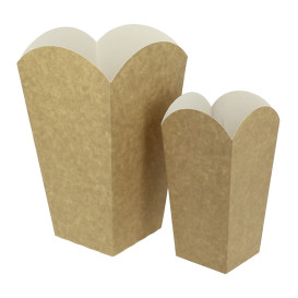 Paper Popcorn Box Small Size Kraft 45g 6,5x8,5x15cm (25 Units)