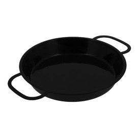 Bediening mini Paella pan dienblad zwart PP 15cm (6 stuks) 