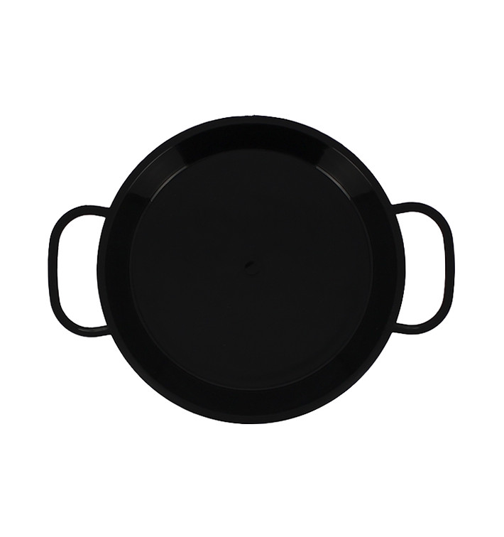 Bediening mini Paella pan dienblad zwart PP 15cm (6 stuks) 