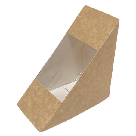 Kraft Kartonnen Wrapper met Venster Driedubbele sandwich 125x75x125mm (500 Stuks)