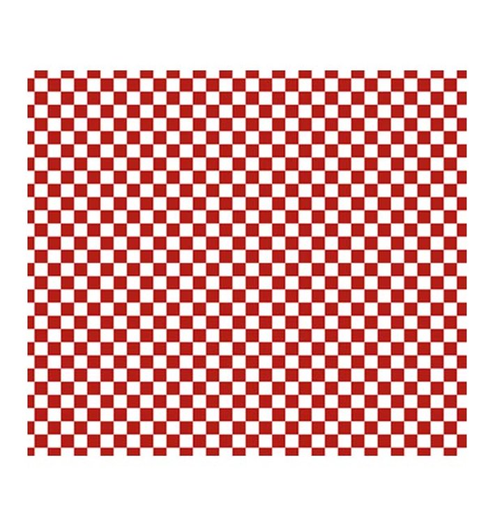 Graspapier inpakvellen “Vichy” rood 31x35cm (1000 stuks) 