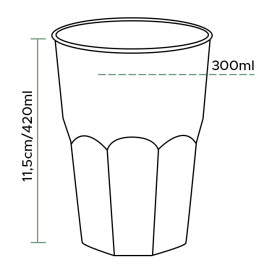 Plastic PP beker "Frost" turkoois 420ml (420 stuks)