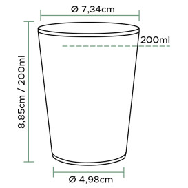 Plastic PP beker transparant 240ml Ø7,34cm (2.000 stuks) 