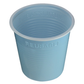 Plastic PS Shotje twee kleurig lichtblauw 230 ml (420 stuks)