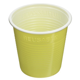 Plastic PS Shotje twee kleurig geel 230 ml (420 stuks)