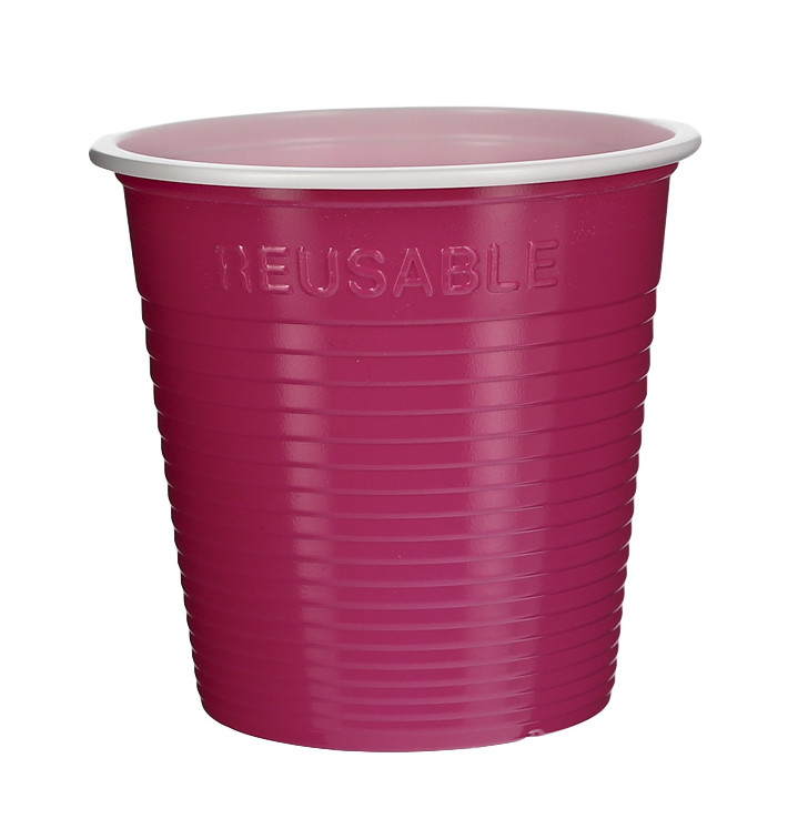 Plastic PS Shotje twee kleurig fuchsia 230 ml (420 stuks)