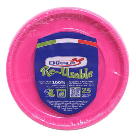 Herbruikbare Bord Economische PS Fuchsia Ø17cm (25 stuks) 