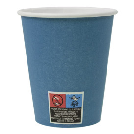 Plastic-Vrije Papieren Beker 9 Oz/250ml "Colors" Blauw Ø8cm (20 stuks)