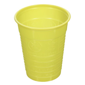 Plastic PS beker geel 200ml Ø7cm (50 stuks) 