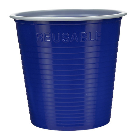 Herbruikbare Plastic Beker PS Tweekleurig Blauw 230ml (420 stuks)