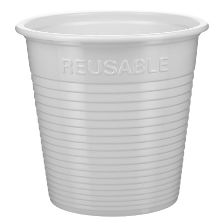 Herbruikbare Plastic Beker PS Wit 230ml (420 stuks)