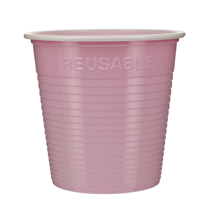 Herbruikbare Economy Beker PS Tweekleurig roze 230ml (30 stuks) 