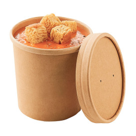 Kraft Kartonnen Pot 12Oz/350ml Ø9cm (25 Stuks)