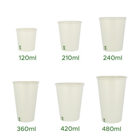 Plastic-Vrije Papieren Beker 7 Oz/210ml Wite Ø7cm (50 stuks)