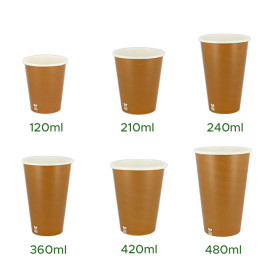 Plastic-Vrije Papieren Beker 4Oz/120ml "Caramel" Ø6,2cm (1.000 Stuks)