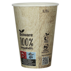 Papieren beker PLA "Biologisch" Vending Eco-Vriendelijk 8 Oz/210ml Ø7,0cm (100 stuks)